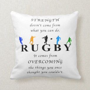 Rugby Inspirational Quote Cushion