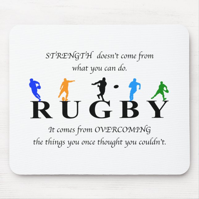 Rugby Inspirational Quote Mouse Mat (Front)