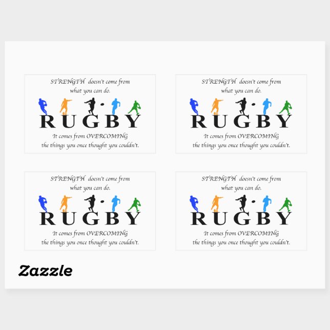 Rugby Inspirational Quote Rectangular Sticker (Sheet)