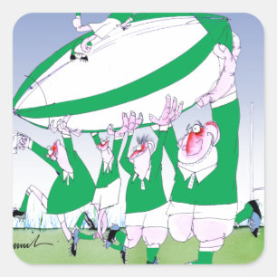 rugby irish cheers, tony fernandes square sticker