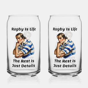 Rugby Is Life Printed 16oz Can Glasses