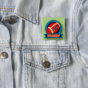 Rugby is My Favourite Sport, American Football Log 15 Cm Square Badge