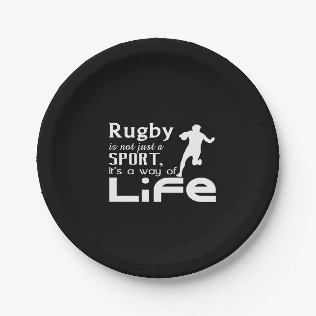 rugby is not just a sport it's a way of life paper plate (Front)