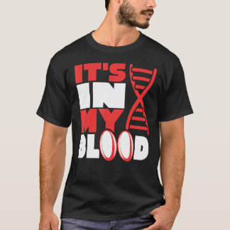 Rugby It's in my Blood DNA Rugby Ball Fan Support T-Shirt
