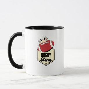 Rugby King Crowned Badge Design for Rugby Mug
