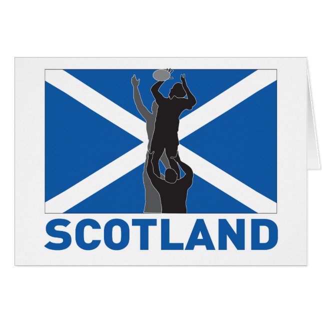 Rugby lineout throw ball scotland flag (Front Horizontal)