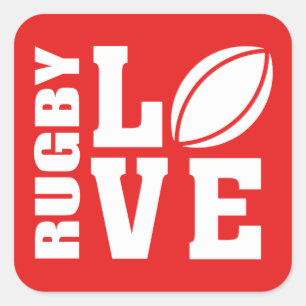 Rugby Love Square Sticker