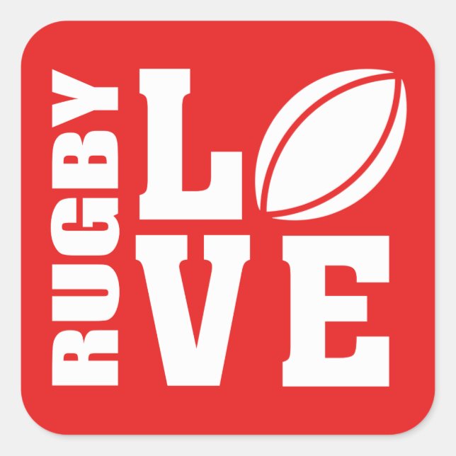 Rugby Love Square Sticker (Front)