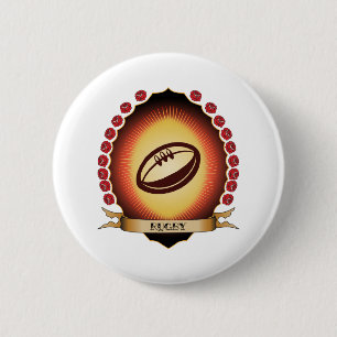 Rugby Mandorla 6 Cm Round Badge
