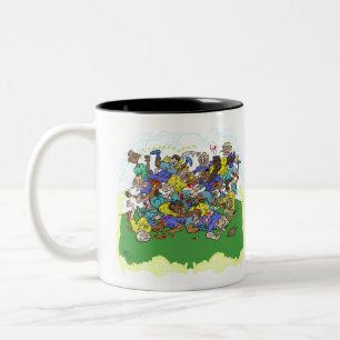 Rugby match Two-Tone coffee mug
