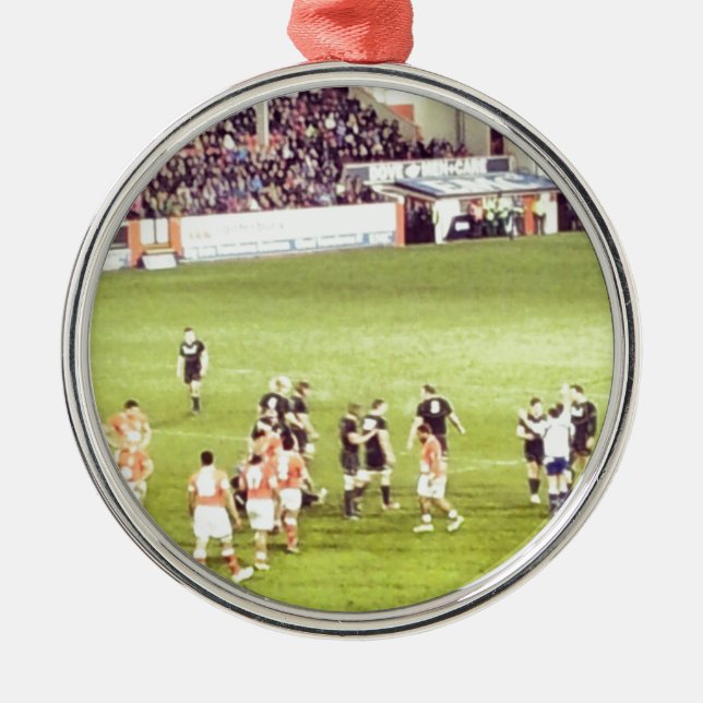 Rugby Metal Tree Decoration (Front)