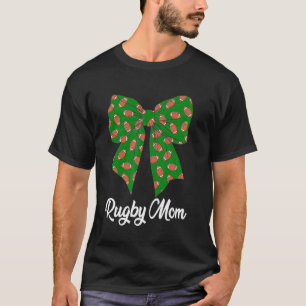 Rugby Mum Coquette Bow Cute Rugby Lovers Mothers D T-Shirt