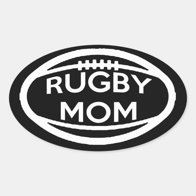 Rugby Mum Oval Sticker (Front)