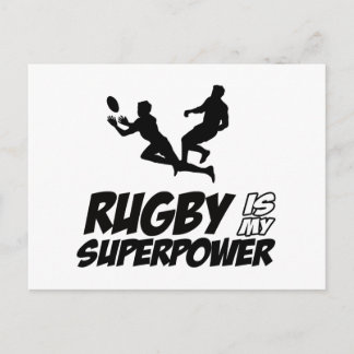 Rugby my super power postcard
