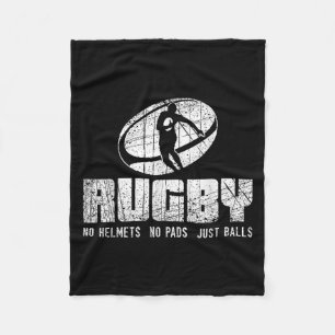 Rugby No Helmet No Pads Just Shirt - Funny Rugby Q Fleece Blanket