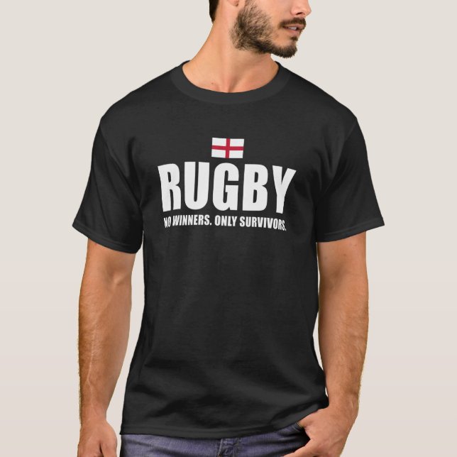 Rugby No Winners Only Survivors England Rugby T-Shirt (Front)