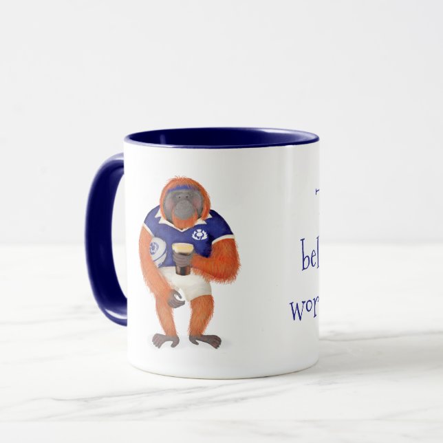 Rugby orangutan Father's Day best dad mug (Front Left)