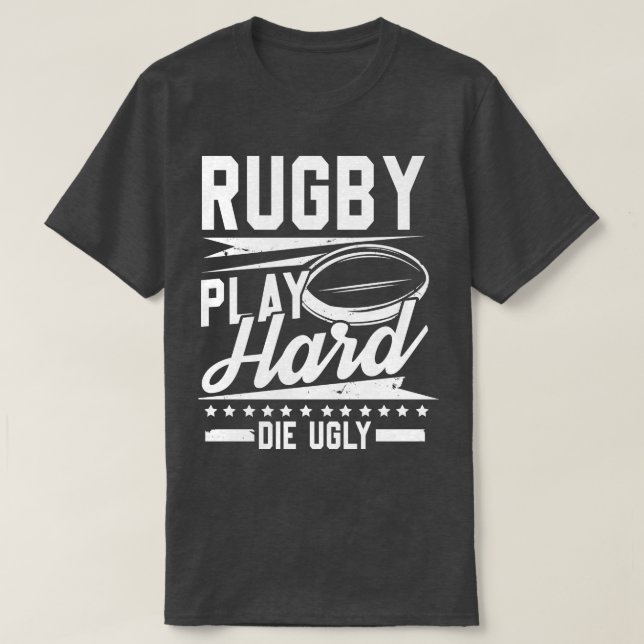 Rugby play hard T-Shirt (Design Front)