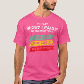 Rugby Player And Tackle Down Or Touchdown For Amer T-Shirt