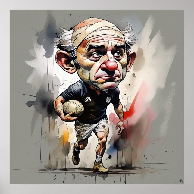 Rugby Player Art Print (Front)