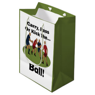 Rugby Player Carry Pass Or Kick The Ball Party Medium Gift Bag