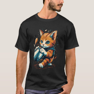 Rugby player Cat on Rugby T-Shirt