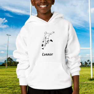 Rugby Player & Custom Name Sports Black and White