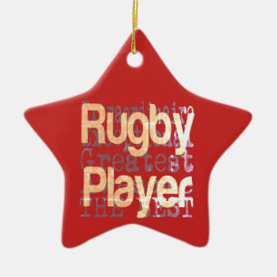 Rugby Player Extraordinaire Ceramic Tree Decoration
