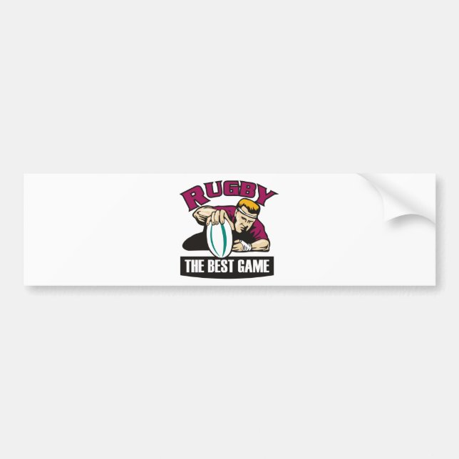 rugby player grounding ball for try bumper sticker (Front)