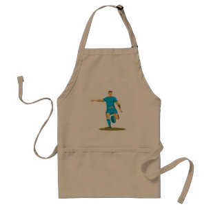 Rugby Player Kicking A Ball Apron
