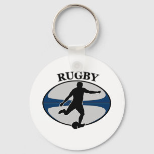 rugby player kicking ball key ring