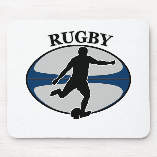 rugby player kicking ball mouse mat (Front)