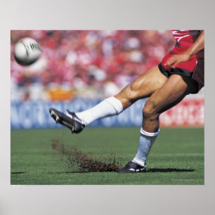 Rugby Player Kicking the Ball Poster