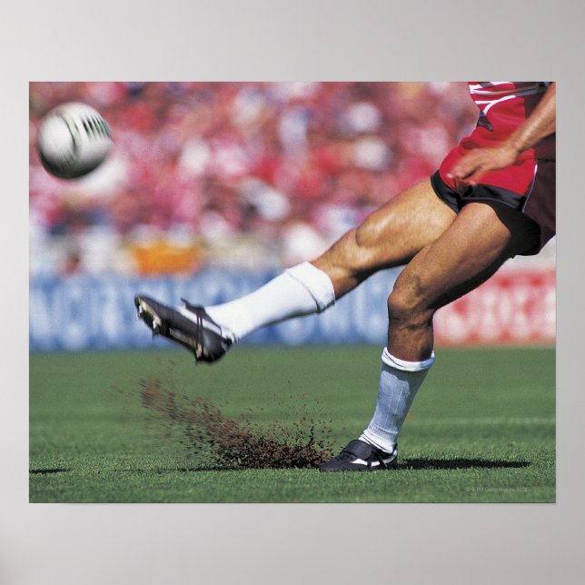 Rugby Player Kicking the Ball Poster (Front)