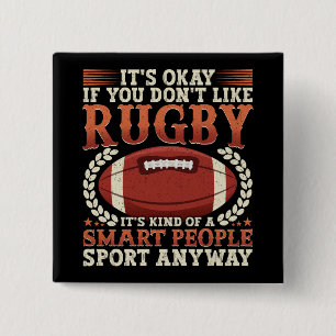 Rugby Player Kind Of A Smart People Sport Funny  15 Cm Square Badge