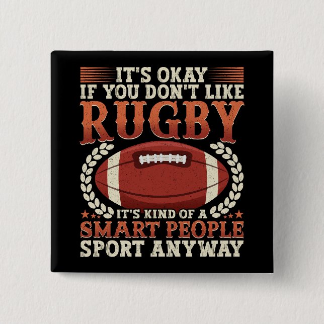 Rugby Player Kind Of A Smart People Sport Funny  15 Cm Square Badge (Front)