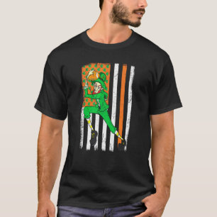 Rugby Player Leprechaun Irish Usa Flag St Patricks T-Shirt