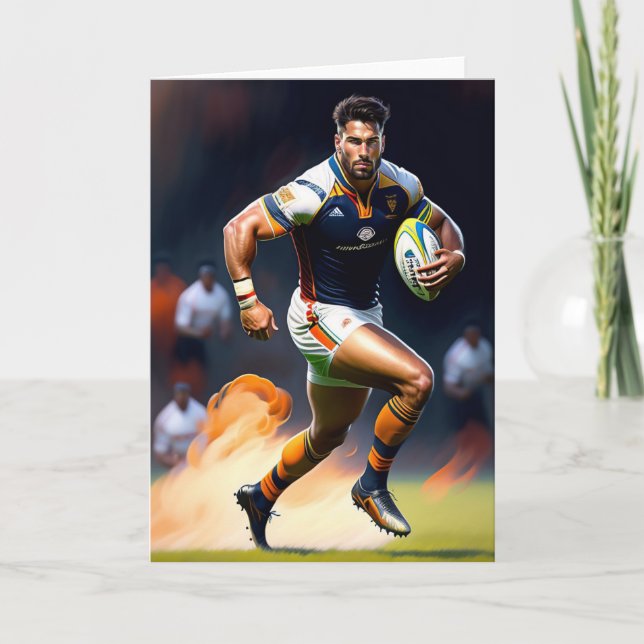 Rugby Player - Rugby Greeting Card (Front)