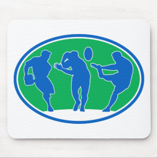 rugby player run fend pass kick mouse mat