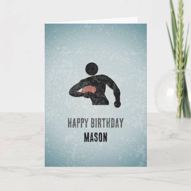 Rugby Player - Sports Themed Masculine Birthday Card (Front)