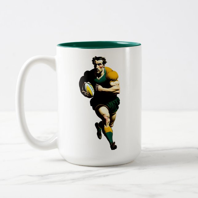 Rugby Player Two-Tone Mug (Left)
