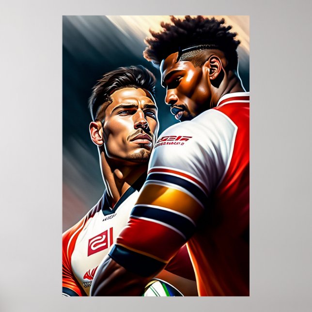 Rugby Players Art Poster (Front)