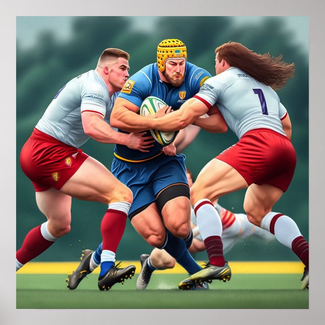 Rugby Players Art Print (Front)