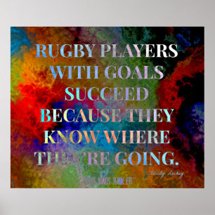 Rugby Players with Goals Quote for Success Poster