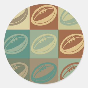 Rugby Pop Art Classic Round Sticker