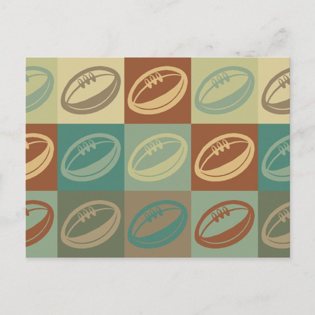 Rugby Pop Art Postcard (Front)