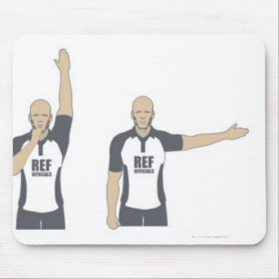 Rugby referee signalling penalty kick, free mouse mat