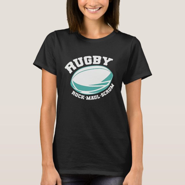 Rugby Ruck Maul Scrum Football Sport T-Shirt (Front)