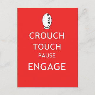 Rugby scrum instructions (old) postcard