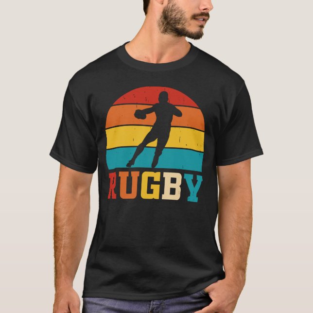 Rugby Sport Lover - Rugby Player Team Coach Retro T-Shirt (Front)